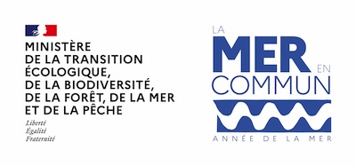 French ministry logo and slogan about the sea and environment.