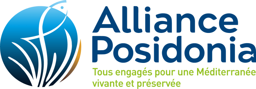Alliance Posidonia logo with abstract fish and plant design.