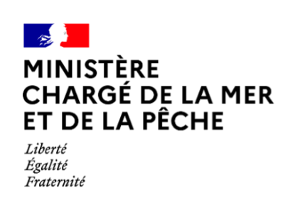 Logo of French Ministry for the Sea and Fisheries with motto.