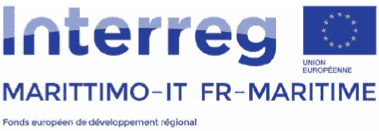 Interreg Marittimo logo with EU flag and text in French and Italian.