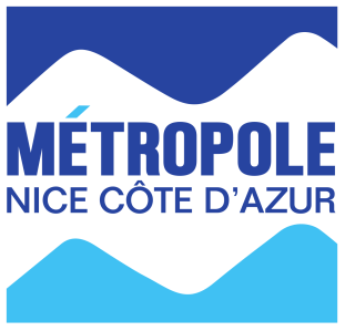 Logo: Métropole Nice Côte d'Azur in blue with stylized mountain shapes.