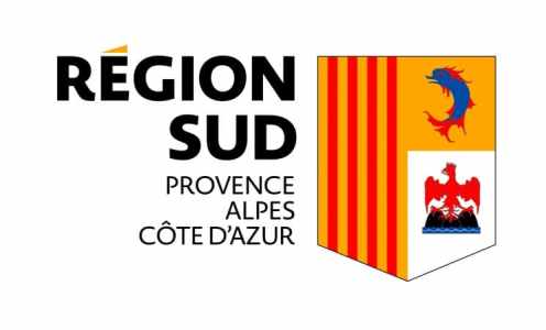 Logo of Région Sud Provence-Alpes-Côte d'Azur with emblem beside text.